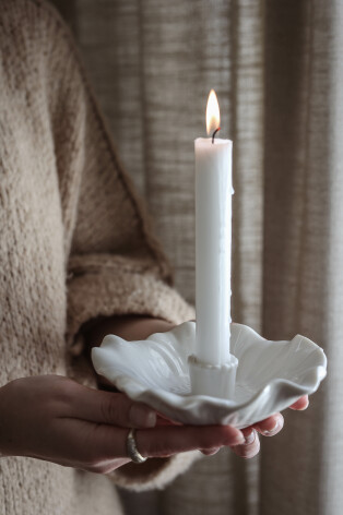 Majas Blomstra Ljusstake white