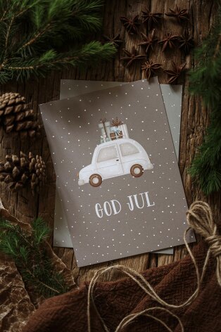 Majas Julkort God Jul ( med bil )