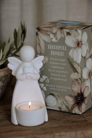 Majas Värdefull Ängel för värmeljus inkl Gåvobox