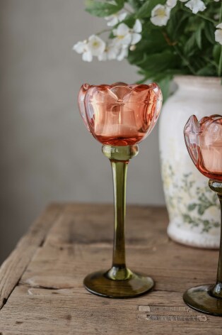 Ljushållare på fot Rose Stor Orange