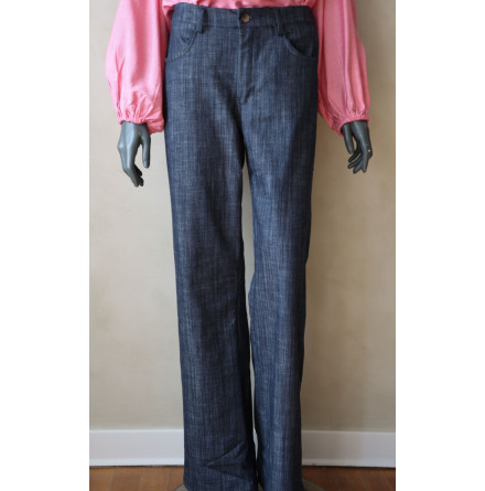 Linda Byxor Navy Denim