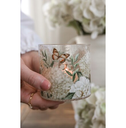 Majas Lykta Hortensia & Butterflies 8x8 cm