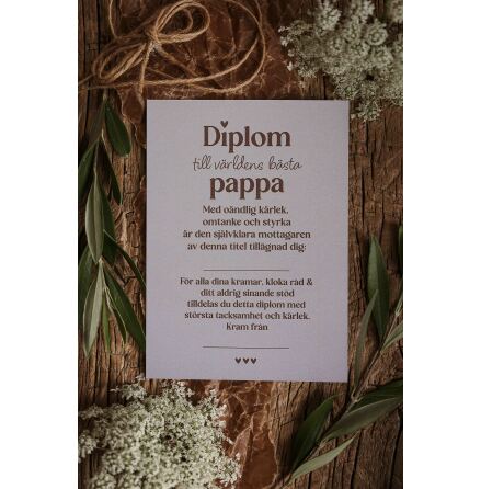 Majas Vykort Diplom till dig �lskade pappa