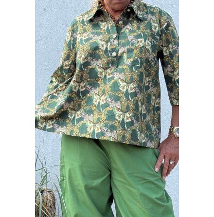Porto Butterfly Print Green