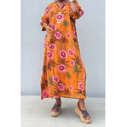Athen Flower Kaftan Orange