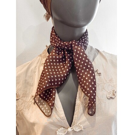Lucy Scarf Brown Dot 58x58cm